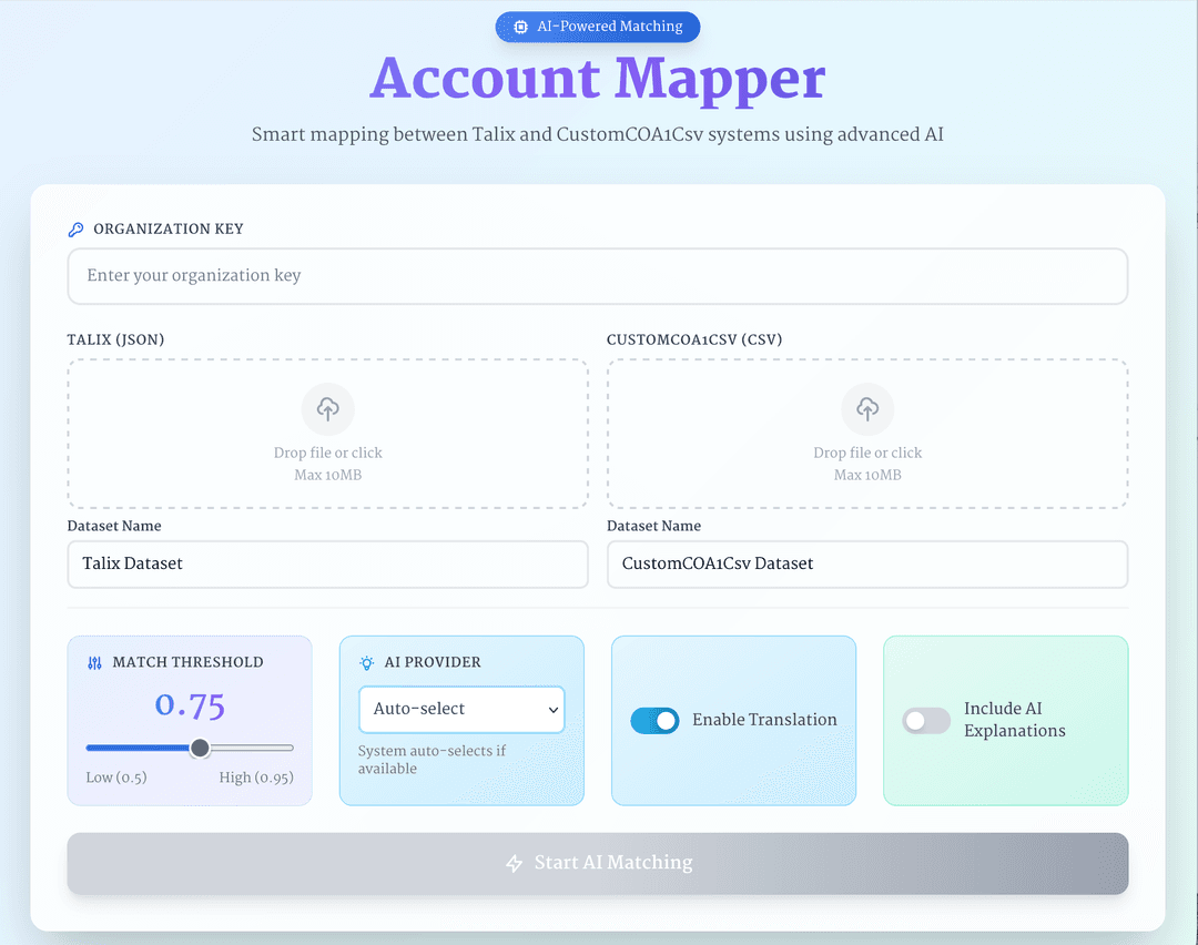 Chart of Accounts Mapper